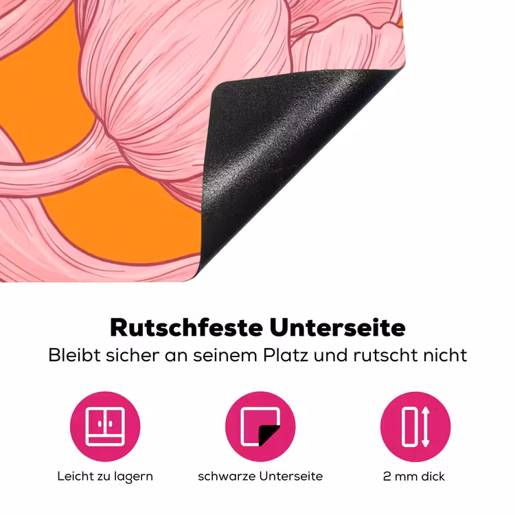 Herdabdeckplatte - Rosa Blumen – Modern - Roze bloemen - Modern Inductie beschermer vinyl 3mm middel
