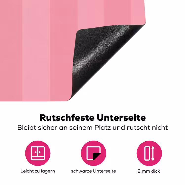 Roze - Gestreept - Belle Inductie beschermer vinyl 3mm klein -zzzzzzz-lf-onderkant