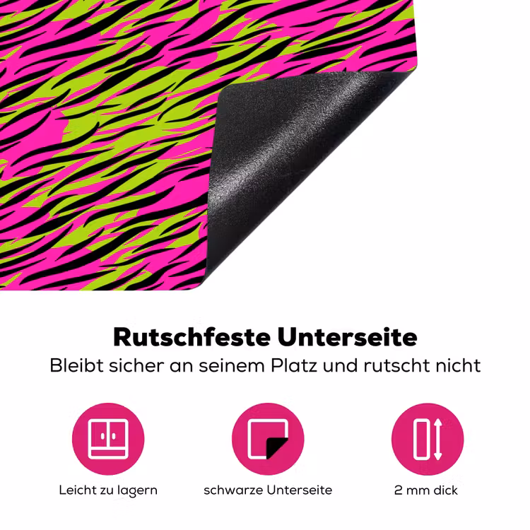 Roze - Groen - Neon - Dieren Inductie beschermer vinyl 3mm klein 276 -zzzzzzz-lf-onderkant