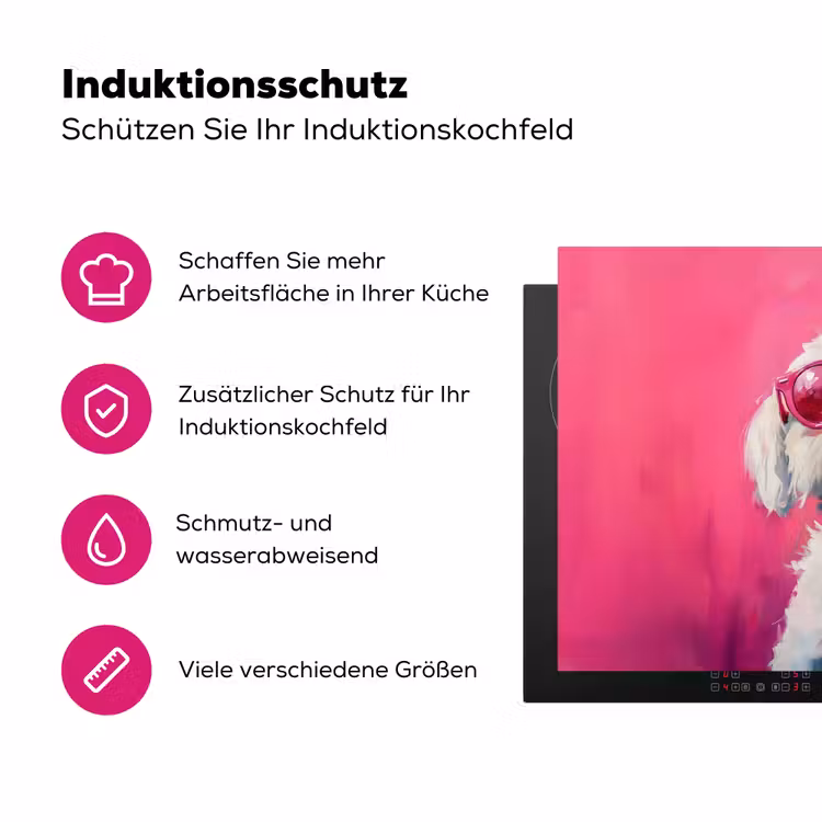 Pink - Hond - Bubbel Inductie beschermer vinyl 3mm klein -zzzzzzz-lf-ups