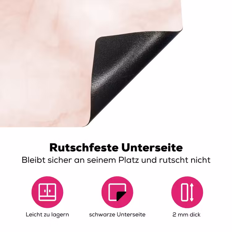 Roze - Marmer - Crème Inductie beschermer vinyl 3mm klein 276 -zzzzzzz-lf-onderkant