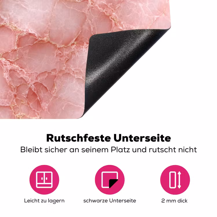 Roze - Kwarts - Goud - Marmer Inductie beschermer vinyl 3mm klein 276 -zzzzzzz-lf-onderkant