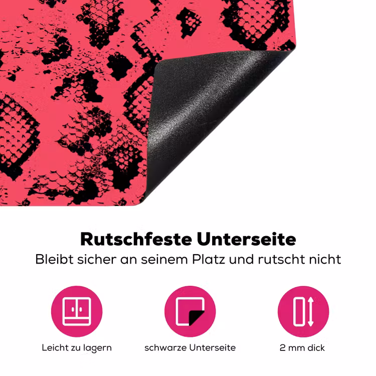 Roze - Slang - Motief Inductie beschermer vinyl 3mm klein 276 -zzzzzzz-lf-onderkant