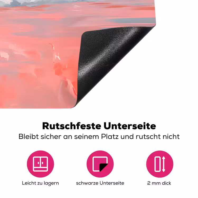 Roze - Surfen - Zee Inductie beschermer vinyl 3mm klein -zzzzzzz-lf-onderkant