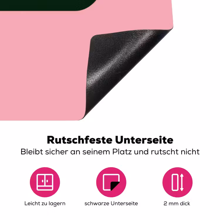 Roze - Tekstwolk - Groen - BLAH BLAH BLAH Inductie beschermer vinyl 3mm klein -zzzzzzz-lf-onderkant