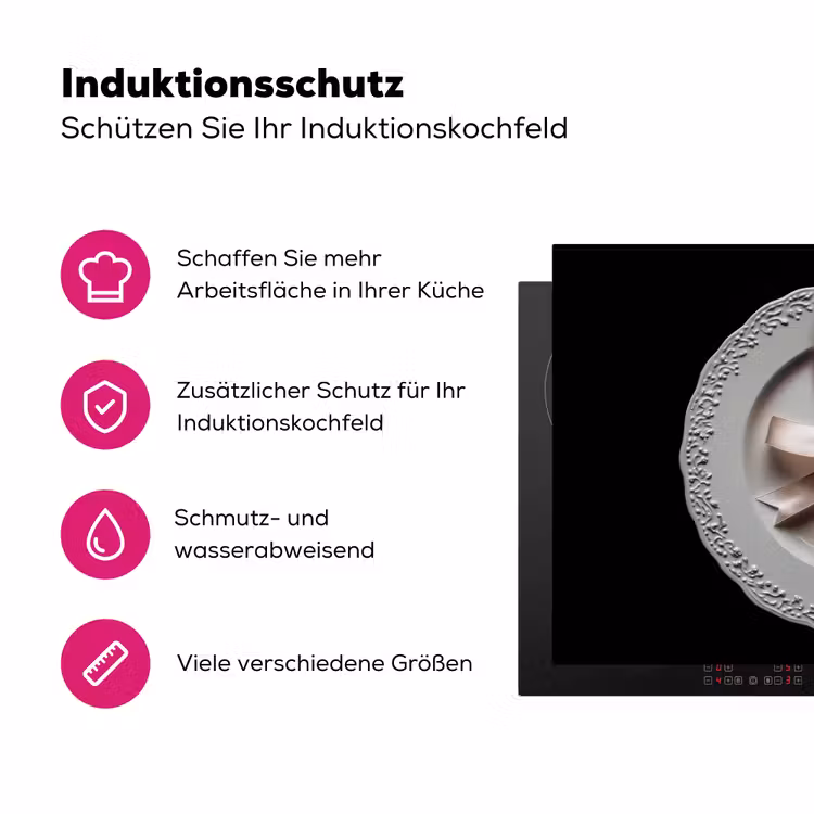 Rose - Strik - Bestek Inductie beschermer vinyl 3mm klein -zzzzzzz-lf-ups