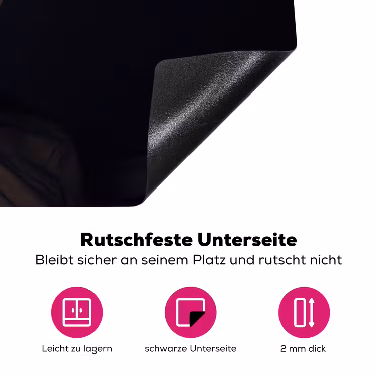 Roos - Tijdloos - Zwart Inductie beschermer vinyl 3mm klein -zzzzzzz-lf-onderkant