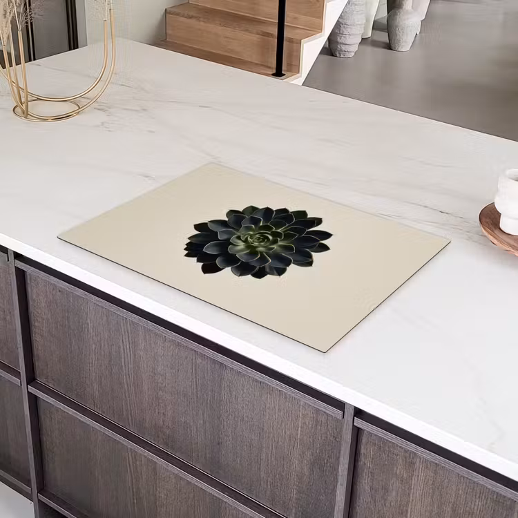 Rozet - Cirkelvormig - Donkergroen Inductie beschermer vinyl 3mm klein -sfeer8