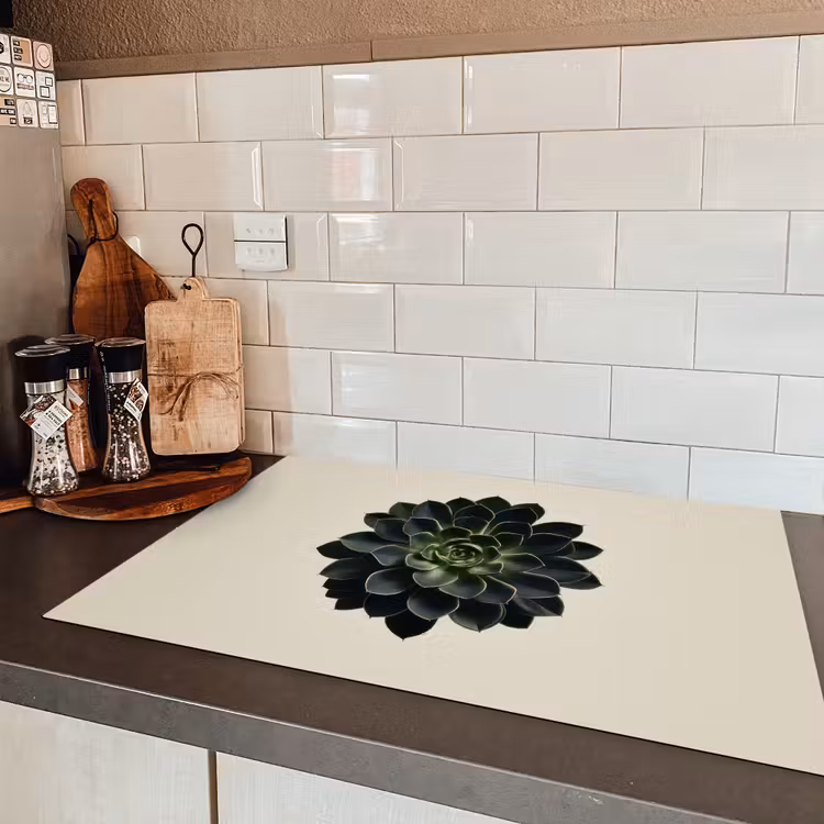 Rozet - Cirkelvormig - Donkergroen Inductie beschermer vinyl 3mm klein -sfeer3