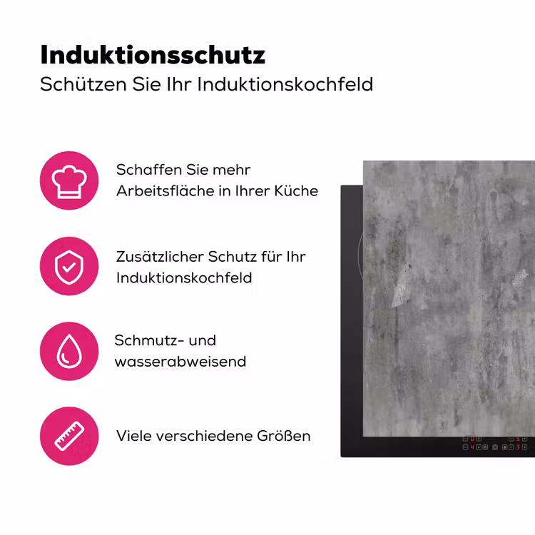 Roest - Beton - Patroon Inductie beschermer vinyl 3mm klein 276 -zzzzzzz-lf-ups