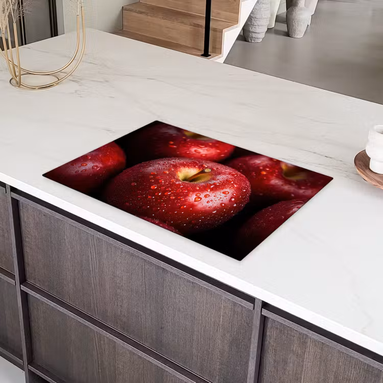 Rood - Appels - Fruit Inductie beschermer vinyl 3mm klein -sfeer8