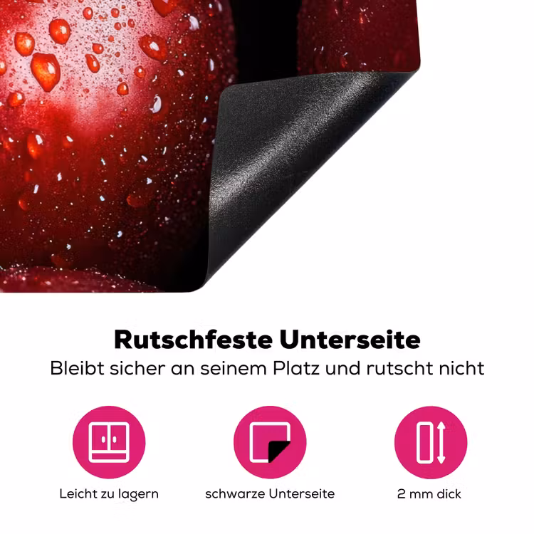 Rood - Appels - Fruit Inductie beschermer vinyl 3mm klein -zzzzzzz-lf-onderkant