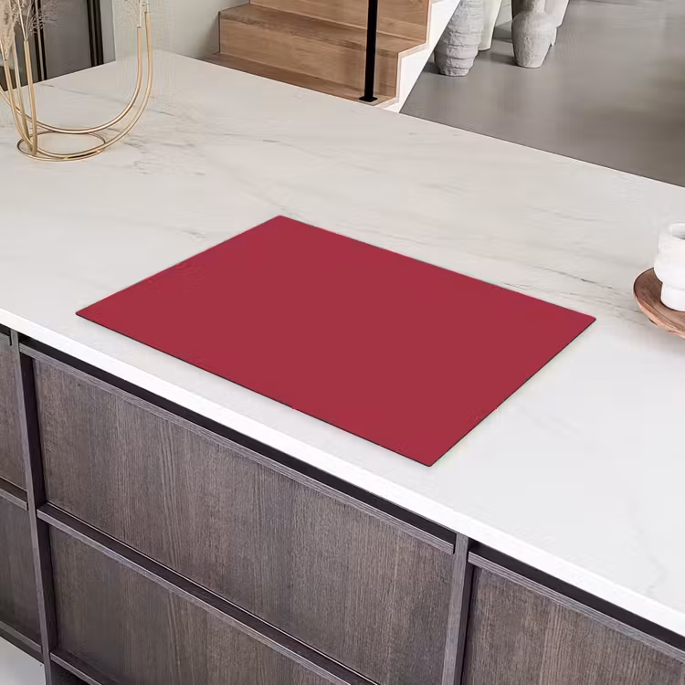 Rood - Effen kleur Inductie beschermer vinyl 3mm klein 276 -sfeer8