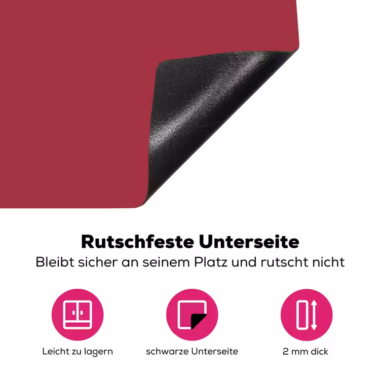 Rood - Effen kleur Inductie beschermer vinyl 3mm klein 276 -zzzzzzz-lf-onderkant