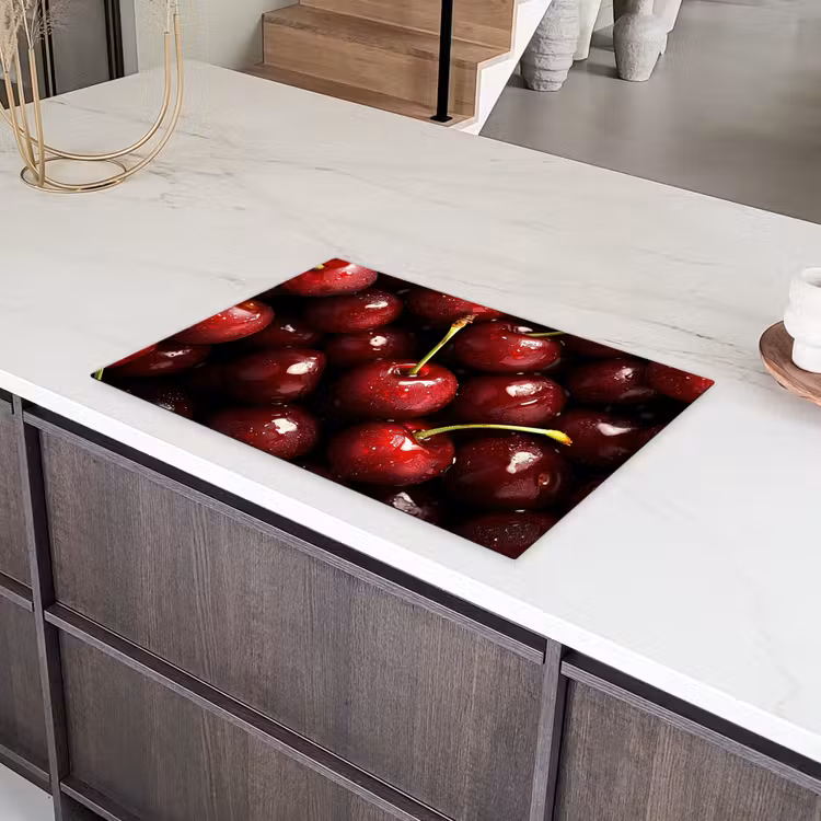 Rood - Fruit - Kersen Inductie beschermer vinyl 3mm klein -sfeer8
