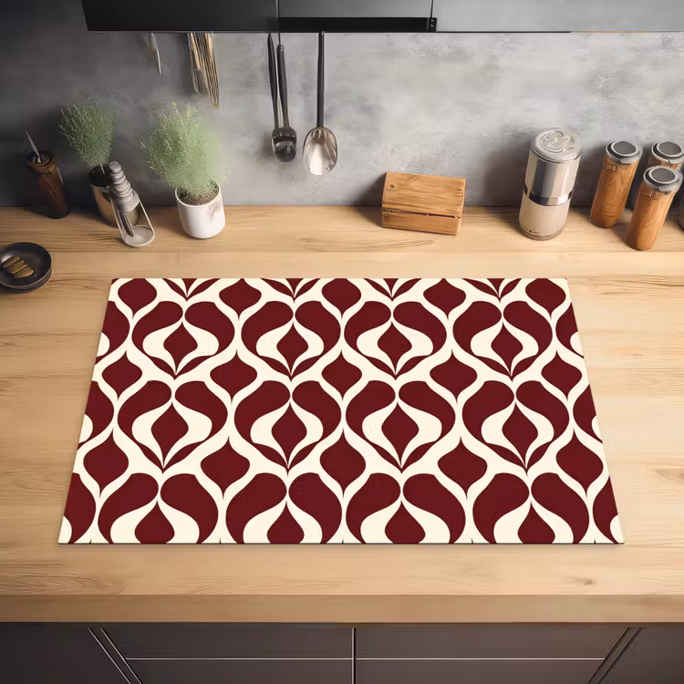Rood - Druppelpatroon - Grafisch Inductie beschermer vinyl 3mm klein 276 -sfeer5