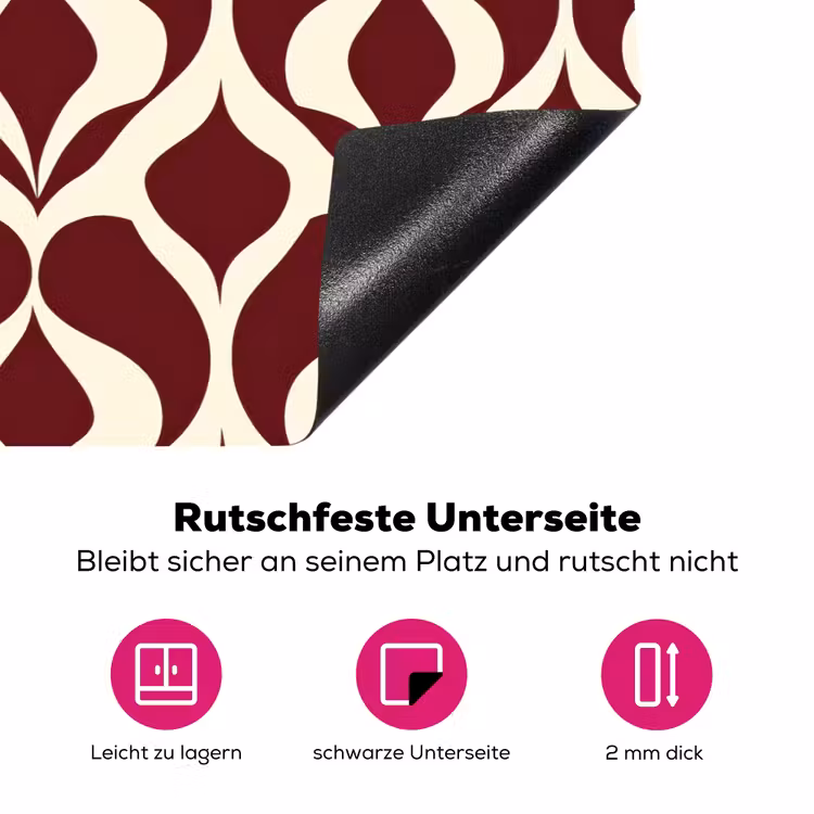 Rood - Druppelpatroon - Grafisch Inductie beschermer vinyl 3mm klein 276 -zzzzzzz-lf-onderkant