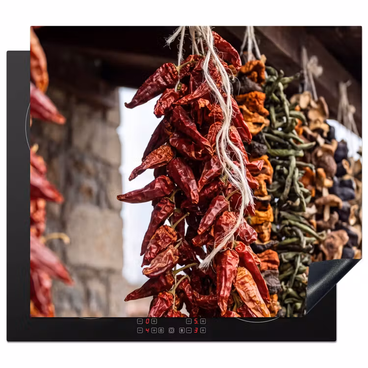 Herdabdeckplatte - Rote Chilischoten – Essen - Rode pepers - Eten Inductie beschermer vinyl 3mm middel