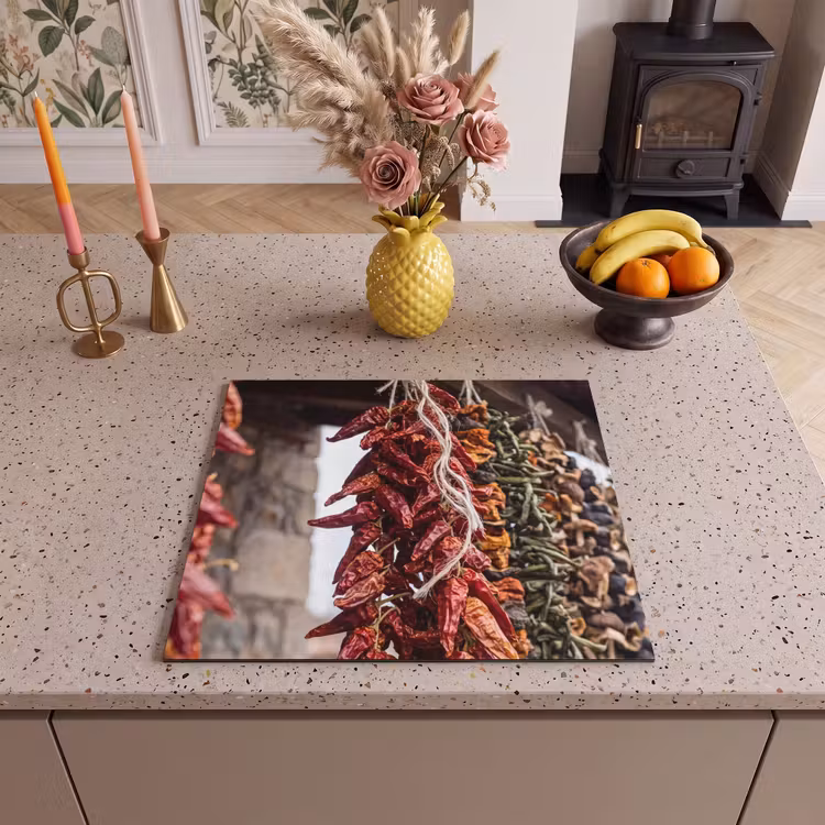 Herdabdeckplatte - Rote Chilischoten – Essen - Rode pepers - Eten Inductie beschermer vinyl 3mm middel