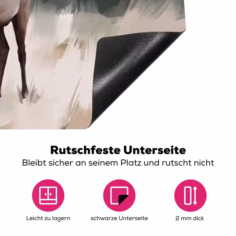 Edelhert - Gewei - Schildering - Rustiek Inductie beschermer vinyl 3mm klein -zzzzzzz-lf-onderkant