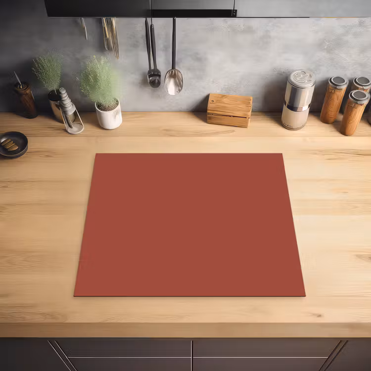 Rustic - Terracotta - Oranje Inductie beschermer vinyl 3mm middel 274 -sfeer5