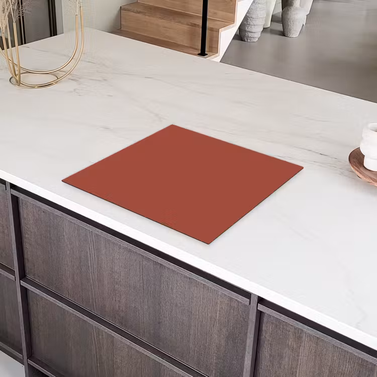 Rustic - Terracotta - Oranje Inductie beschermer vinyl 3mm middel 274 -sfeer8