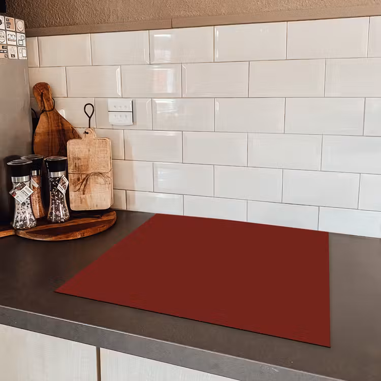 Rustic - Terracotta - Rood Inductie beschermer vinyl 3mm middel 274 -sfeer3