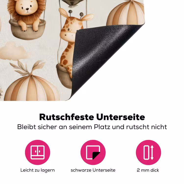 Safari - Luchtballonen - Taupe Inductie beschermer vinyl 3mm klein 276 -zzzzzzz-lf-onderkant