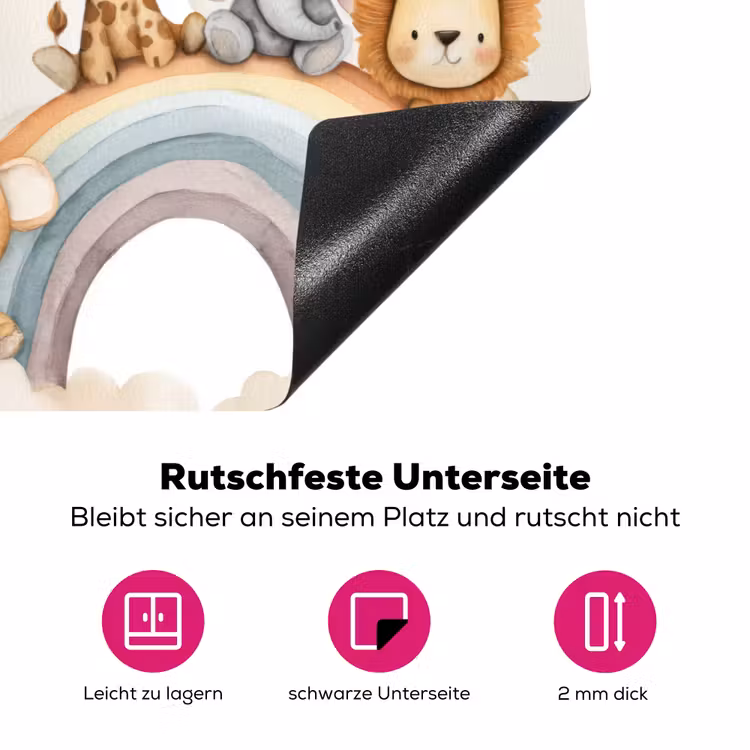 Safari - Regenboog - Kleurrijk Inductie beschermer vinyl 3mm klein 276 -zzzzzzz-lf-onderkant