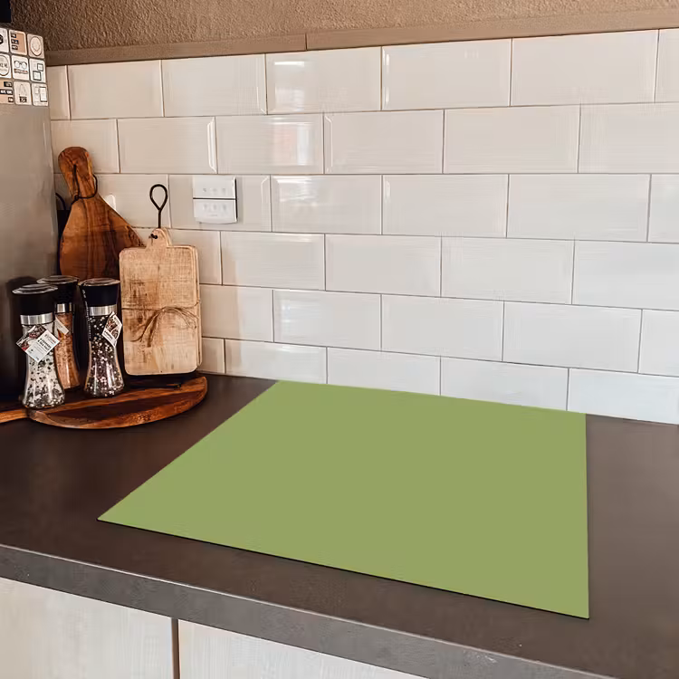 Sage - Green - Groen Inductie beschermer vinyl 3mm middel 274 -sfeer3