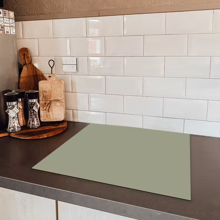 Sage - Mist - Groen Inductie beschermer vinyl 3mm middel 274 -sfeer3