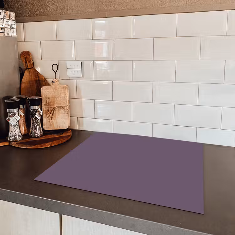 Velvet - Aubergine - Paars Inductie beschermer vinyl 3mm middel 274 -sfeer3