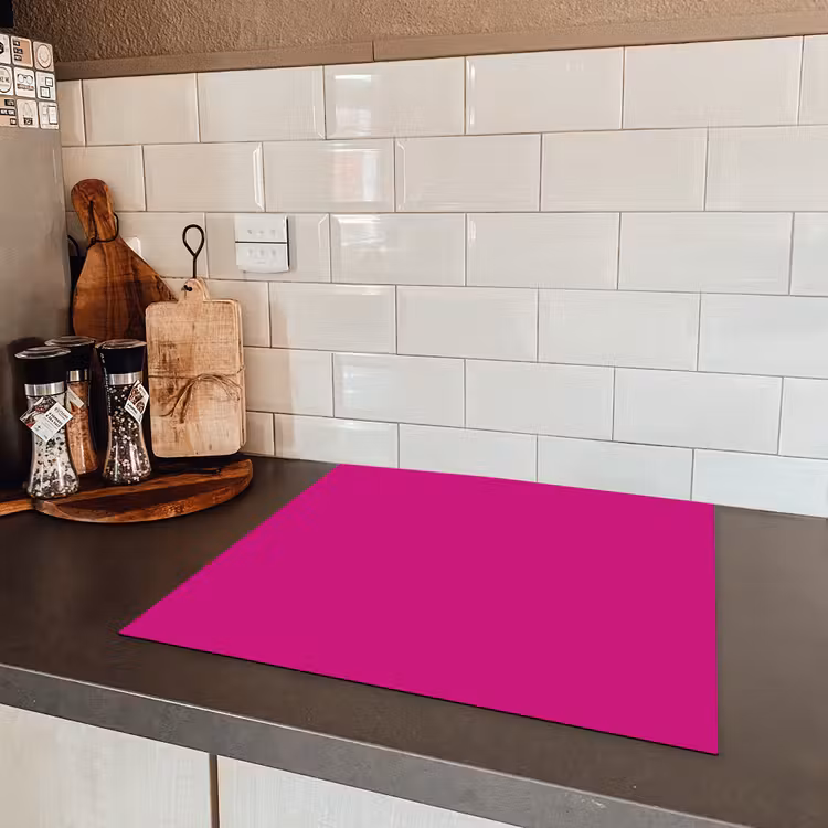 Velvet - Magenta - Roze Inductie beschermer vinyl 3mm middel 274 -sfeer3