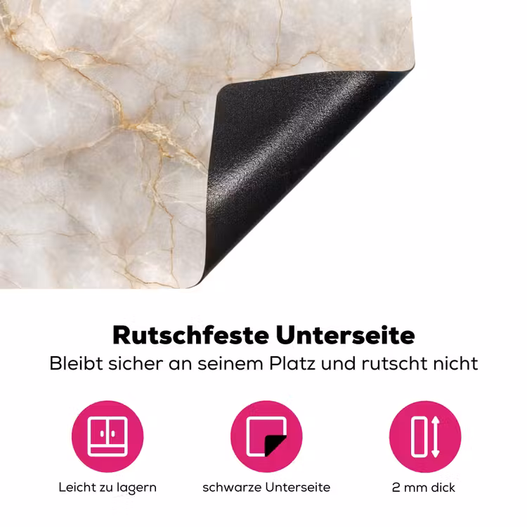 Zandkleurig - Marmer - Natuursteen Inductie beschermer vinyl 3mm klein 276 -zzzzzzz-lf-onderkant