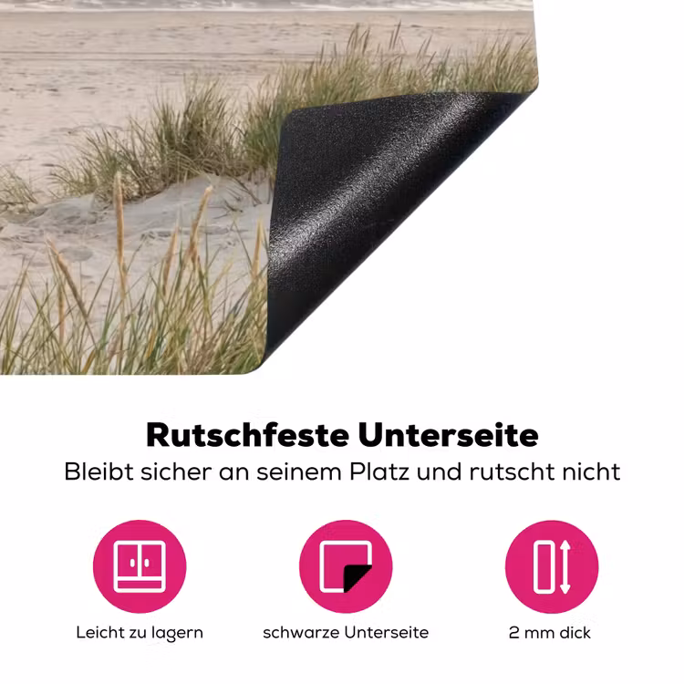 Zandstrand - Bewolkt - Duinen Inductie beschermer vinyl 3mm klein -zzzzzzz-lf-onderkant