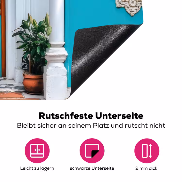Zuilen - Sierlijke - Deur - Blauw Inductie beschermer vinyl 3mm klein -zzzzzzz-lf-onderkant