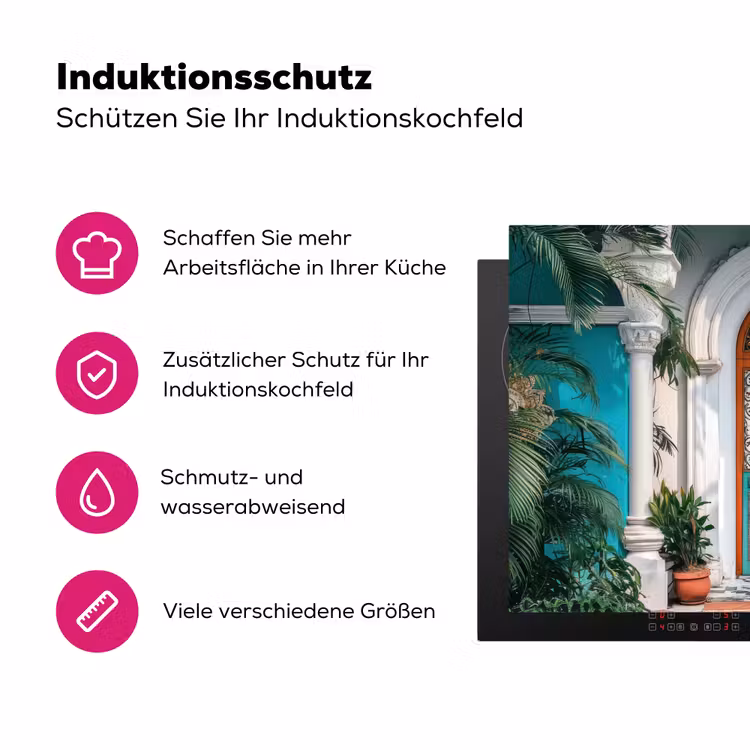 Zuilen - Sierlijke - Deur - Blauw Inductie beschermer vinyl 3mm klein -zzzzzzz-lf-ups