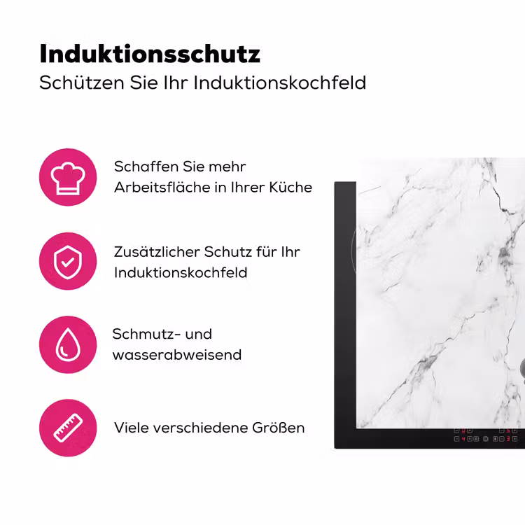 Schaakstuk - Koning - Zwart - Marmer Inductie beschermer vinyl 3mm klein -zzzzzzz-lf-ups