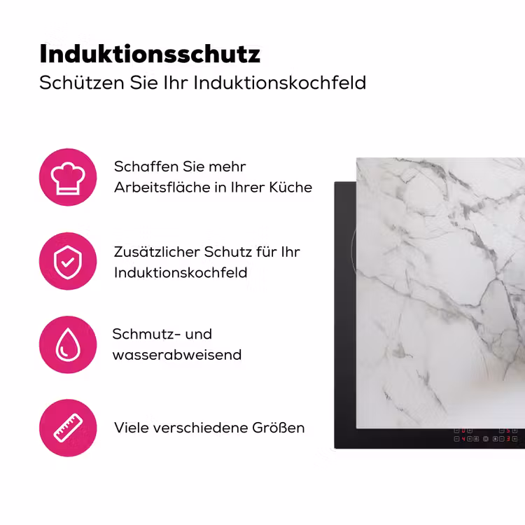 Schaakstuk - Loper - Zwart - Marmer Inductie beschermer vinyl 3mm klein -zzzzzzz-lf-ups