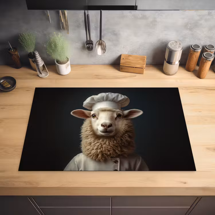 Schaap - Wol - Kok Inductie beschermer vinyl 3mm klein -sfeer5