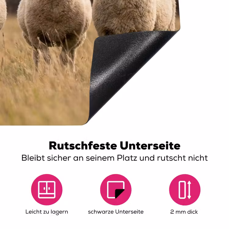 Schapen - Weidenlandschap - Heuvels Inductie beschermer vinyl 3mm klein -zzzzzzz-lf-onderkant