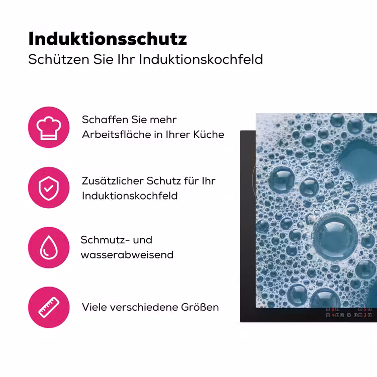 Schuim - Water - Textuur Inductie beschermer vinyl 3mm klein -zzzzzzz-lf-ups