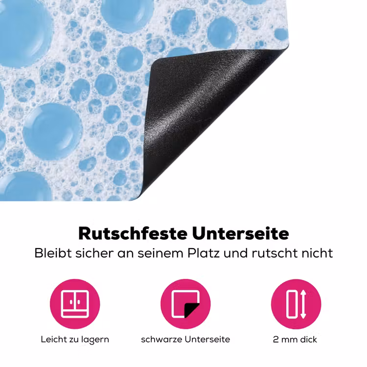 Schuim - Bubbels - Blauw Inductie beschermer vinyl 3mm klein -zzzzzzz-lf-onderkant