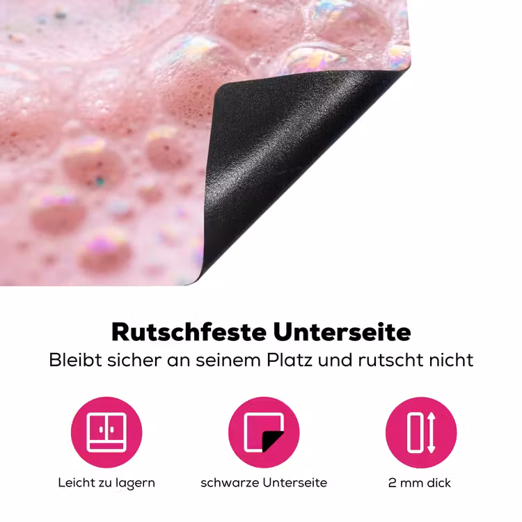 Schuim - Structuur - Roze Inductie beschermer vinyl 3mm klein -zzzzzzz-lf-onderkant