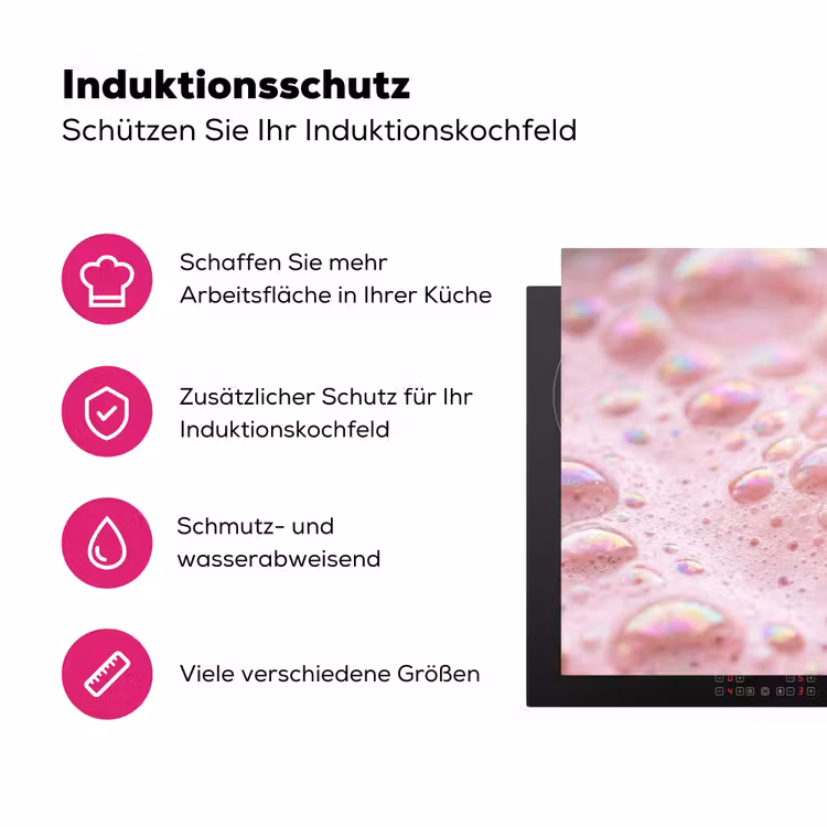 Schuim - Structuur - Roze Inductie beschermer vinyl 3mm klein -zzzzzzz-lf-ups