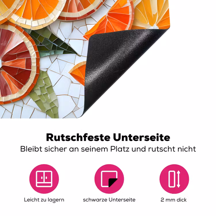 Schijfjes - Fruit - Oranje - Mozaïek Inductie beschermer vinyl 3mm klein -zzzzzzz-lf-onderkant