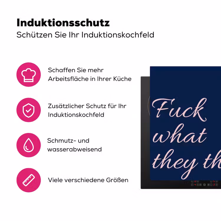 Fuck what they think - Blauw - Cursief Inductie beschermer vinyl 3mm klein -zzzzzzz-lf-ups