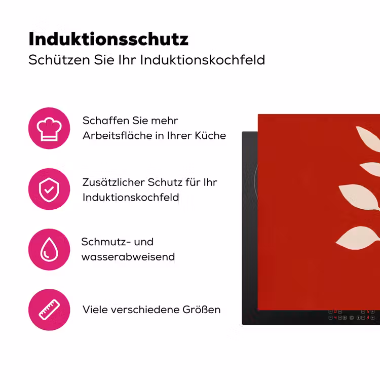 Silhouet - Bladeren - Tak Inductie beschermer vinyl 3mm klein -zzzzzzz-lf-ups