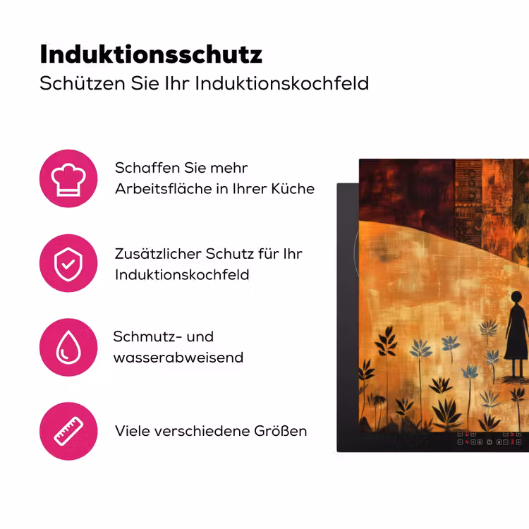 Silhouetten - Abstract - Zon - Maan Inductie beschermer vinyl 3mm klein -zzzzzzz-lf-ups