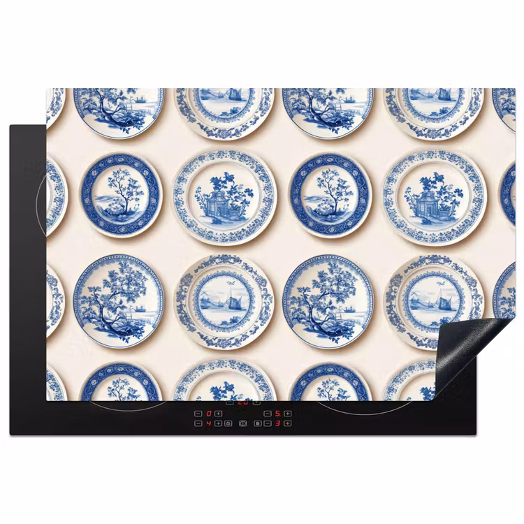 Borden - Bomen - Planten - Blauw Inductie beschermer vinyl 3mm klein 276 -3d